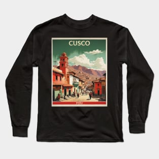 Cusco Peru Tourism Vintage Poster Long Sleeve T-Shirt